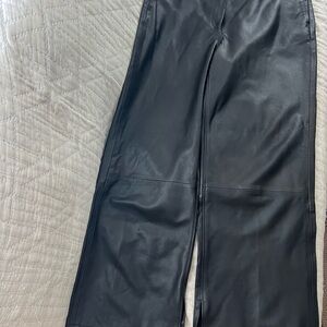 & Other Stories black Leather pants size 12 Straight Leg